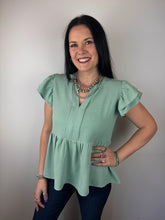 Load image into Gallery viewer, Solid Peplum Top **4 COLORS**
