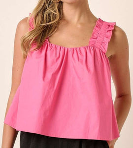 Ruffle Strap Crop Tank Top **3 COLORS**