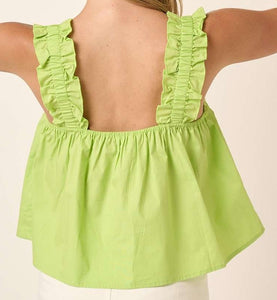 Ruffle Strap Crop Tank Top **3 COLORS**