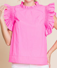 Load image into Gallery viewer, Hot Pink Frill Detail Top
