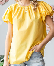 Load image into Gallery viewer, Solid Short Puff Sleeve Top **4 COLORS** - PLUS
