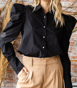 Solid Button Down Top **2 COLORS**