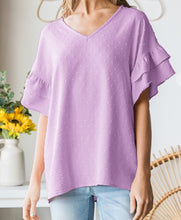 Load image into Gallery viewer, Swiss Dot Double Ruffle Sleeve Top **3 COLORS**
