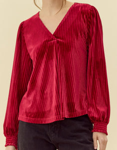 Pleated Velvet Top **3 COLORS**