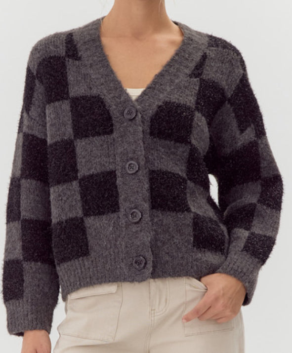 Checkered Cardigan **2 COLORS**