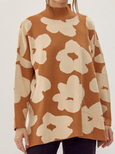 Load image into Gallery viewer, Flower Print Mock Neck Sweater **2 COLORS**
