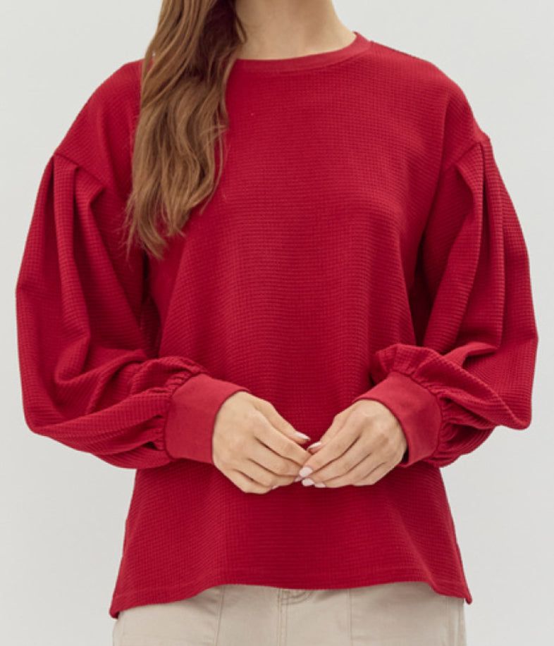 Waffle Textured Pullover **2 COLORS**