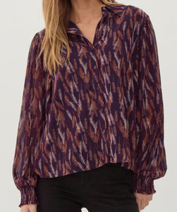 Eggplant Chiffon Printed Top