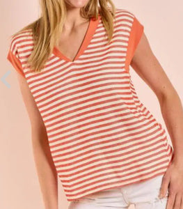 Orange Striped Top - PLUS