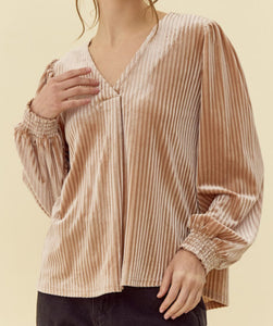 Pleated Velvet Top **3 COLORS**