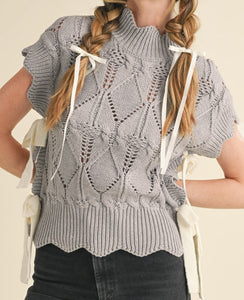 Scalloped Tie Sweater Vest **3 COLORS**