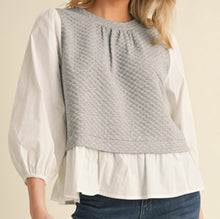 Load image into Gallery viewer, Mixed Peasant Top **2 COLORS**
