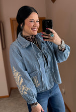 Load image into Gallery viewer, Denim Embroidered Quilted Jacket
