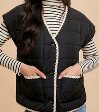 Load image into Gallery viewer, Black Quilted Vest
