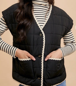 Black Quilted Vest