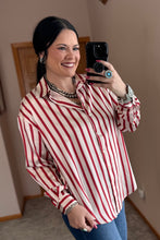 Load image into Gallery viewer, Satin Striped Button Down Top **3 COLORS**
