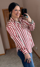 Load image into Gallery viewer, Satin Striped Button Down Top **3 COLORS**
