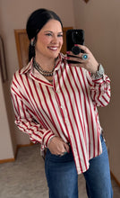 Load image into Gallery viewer, Satin Striped Button Down Top **3 COLORS**
