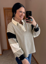 Load image into Gallery viewer, Striped Collared Top
