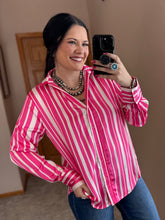 Load image into Gallery viewer, Striped Satin Button Down Top **3 COLORS**
