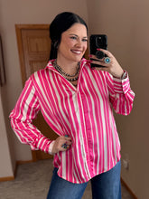 Load image into Gallery viewer, Striped Satin Button Down Top **3 COLORS**
