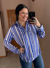 Load image into Gallery viewer, Striped Satin Button Down Top **3 COLORS**
