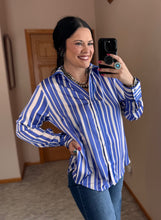 Load image into Gallery viewer, Striped Satin Button Down Top **3 COLORS**
