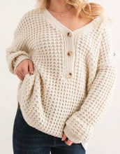 Load image into Gallery viewer, Ivory Waffle Sweater - PLUS
