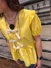Load image into Gallery viewer, Bow Peplum Top **2 COLORS**
