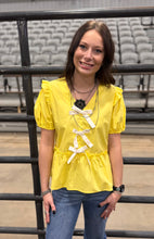 Load image into Gallery viewer, Bow Peplum Top **2 COLORS**
