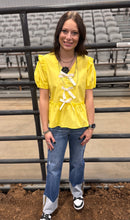 Load image into Gallery viewer, Bow Peplum Top **2 COLORS**

