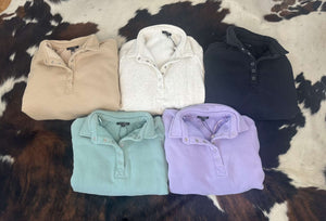1/4 Snap Collared Pullover **7 COLORS**