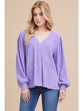 Load image into Gallery viewer, Texture V Neck Top **2 COLORS** - PLUS

