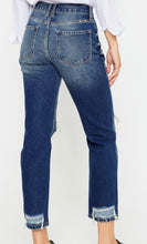 Load image into Gallery viewer, Dark Wash Distressed Mom Fit KanCan Jeans
