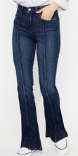 Load image into Gallery viewer, Dark Wash Peplum Flare KanCan Jeans With Pin Tuck Seams
