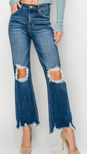 Straight Leg Cropped Risen Jeans - PLUS