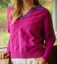 Load image into Gallery viewer, Checkered Collared Sweater **2 COLORS**
