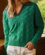 Load image into Gallery viewer, Checkered Collared Sweater **2 COLORS**
