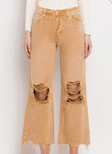 Load image into Gallery viewer, Mustard 90’s Vintage Cropped Flare Vervet Jeans
