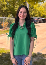 Load image into Gallery viewer, Scallop Detail Bow Sleeve Top ** 3 COLORS **
