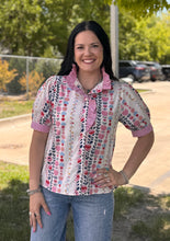 Load image into Gallery viewer, Pink Floral Short Sleeve Top
