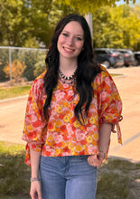 Load image into Gallery viewer, Floral Tied Puff Sleeve Top ** 2 COLORS **
