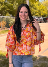 Load image into Gallery viewer, Floral Tied Puff Sleeve Top ** 2 COLORS **
