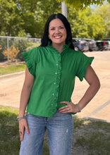 Load image into Gallery viewer, Ruffle Button Down Top **2 COLORS**
