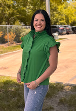 Load image into Gallery viewer, Ruffle Button Down Top **2 COLORS**
