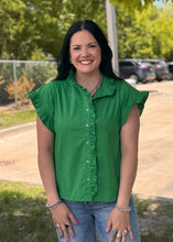 Load image into Gallery viewer, Ruffle Button Down Top **2 COLORS**
