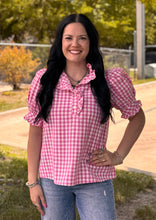 Load image into Gallery viewer, Pink Gingham Top
