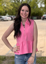 Load image into Gallery viewer, 1/4 Zip Peplum Top **3 COLORS**
