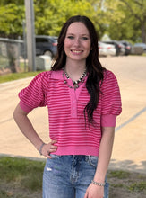Load image into Gallery viewer, Striped Polo Top ** 2 COLORS **
