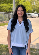 Load image into Gallery viewer, Short Sleeve Gingham Trim Top **2 COLORS**

